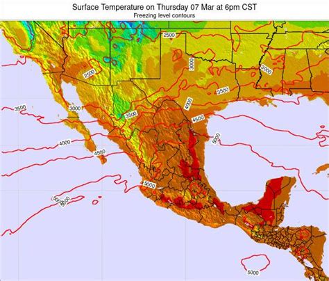 Mexico Surface Temperature On Saturday 27 Mar At 6am Cst
