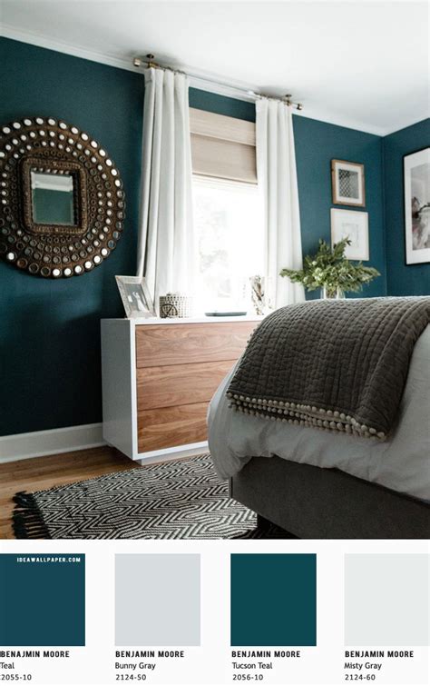 Beautiful Bedroom Color Scheme Teal Grey Benjamin