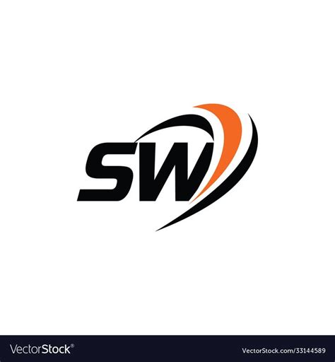 Monogram Sw Logo Design Strong Fast Moving Forward Dynamic