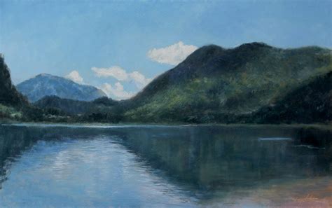 Mountain Lake Landscape Oil Painting Fine Arts Gallery Original