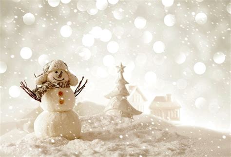 Greendecor Polyster 7x5ft Snowman Backdrop White Christmas Tree