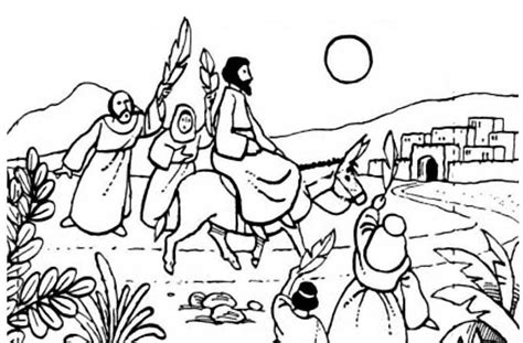 Palm coloring page best palm sunday coloring pages letramac. Jesus Rode A Donkey To Jerusalem In Palm Sunday Coloring ...