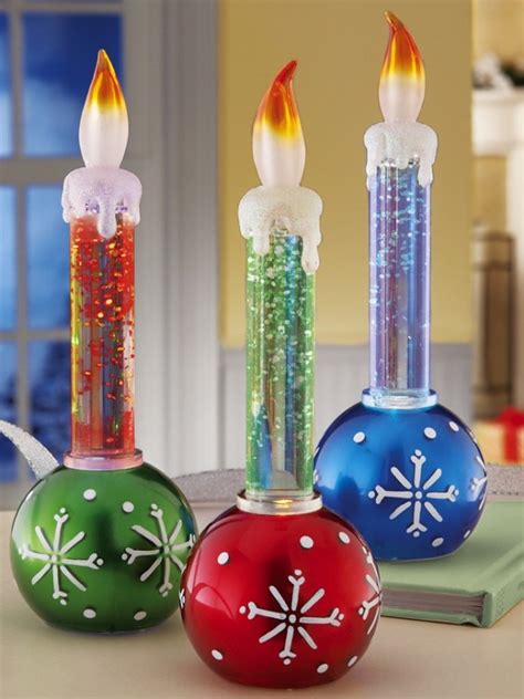 Holiday Ornaments Led Candle Set Christmas