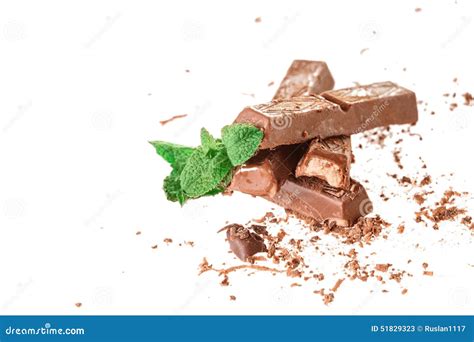 Dark Chocolate With Mint Stock Image Image Of Brown 51829323