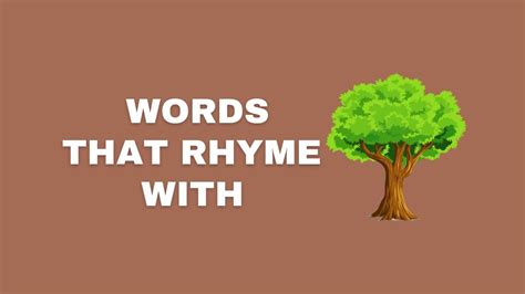 Words That Rhyme With Tree Capitalize My Title