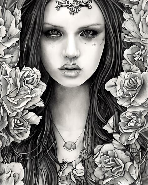 Inglaze Goth Girl Coloring Page · Creative Fabrica