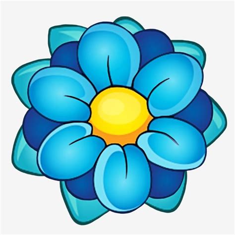 Elemento Decorativo Planta Flores Azules Dibujos Animados Png Planta