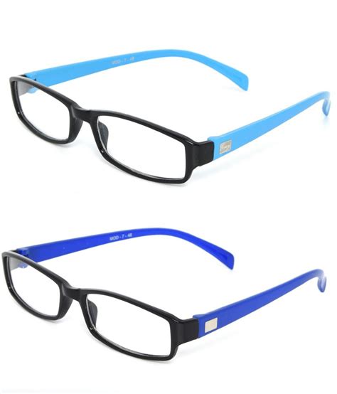 Unique Light Blue And Blue Rectangle Eyeglasses Combo Of 2 Buy Unique Light Blue And Blue