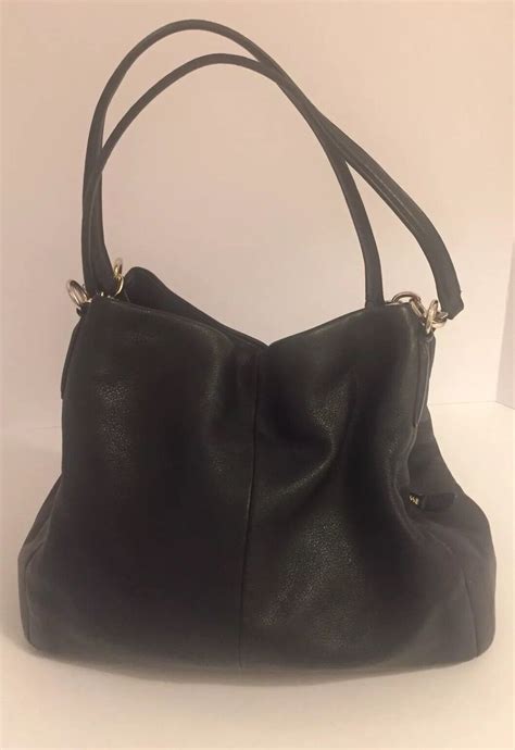 Coach F35723 Phoebe Black Pebbled Leather Shoulder Handbag Ebay