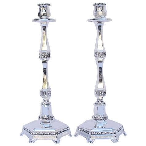 Candlesticks For Shabbat Candles Classic 35cm ⋆ Jewishshop