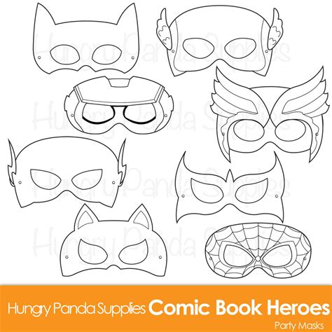 Comic Hero Masks Comic Book Heroes Comic от Happilyafterdesigns