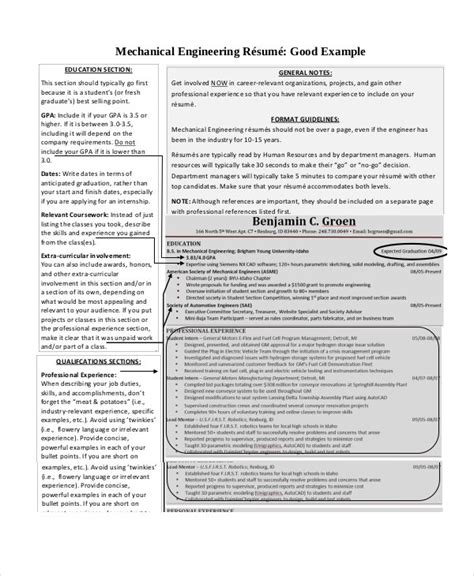 A mechanical engineer resume sample better than most. 9+ Engineering Resume Templates - PDF, DOC | Free & Premium Templates