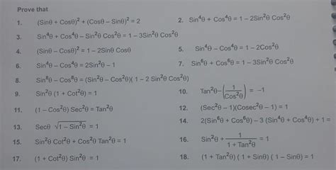 Prove All These Questions [ Class 10 Trigonometry Trigonometric Identities ]