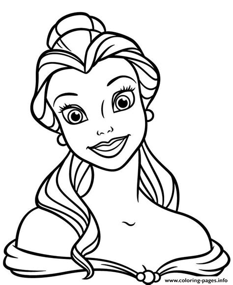 princess belle disney coloring page printable