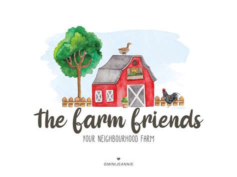 Barn Logo Farmhouse Logo Farm Logo Farm Floral Logo Rustic Etsy