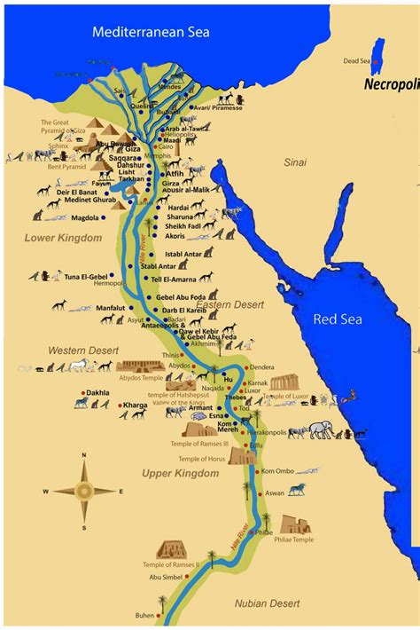 Ancient Egypt Map Explore The Land Of Pharaohs