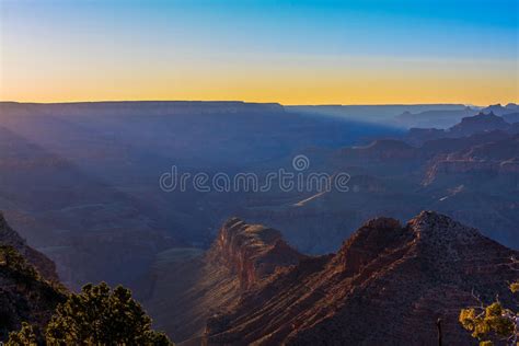 Majestic Vista Of The Grand Canyon At Dusk Stock Photo Image Of