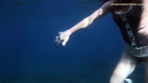 Swimming Gracefully Naked Underwater Sexy Blonde