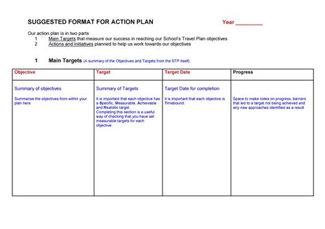 Free Action Plan Template Microsoft Printable Templates