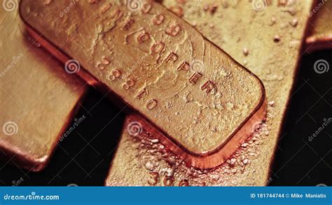 Copper Bullion Bars Make Money And Wealth From Precious Metal Stock