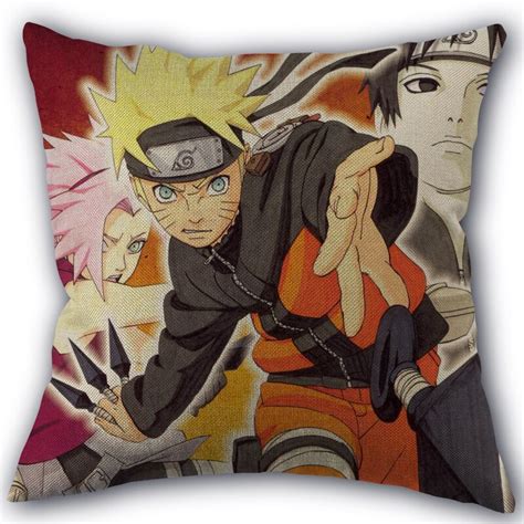 New Arrival Naruto Anime Pillowcase Cotton Linen Fabric Square Zipper