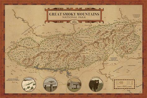 Great Smoky Mountains Map Smoky Mountains Map National Parks Map