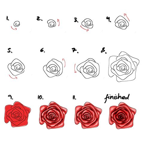 Simple Rose Drawing Tutorial Learn How To Draw A Rose With This