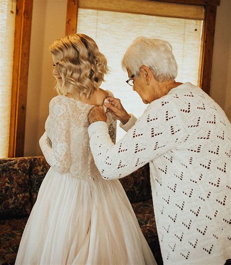 a beautiful surprise for grandma this bride surprisingly wore the wedding gown her grandma wore