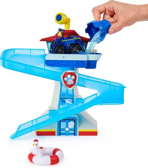 Paw Patrol Adventure Bay Bath Playset With Light Up Chase Vehicle Toy