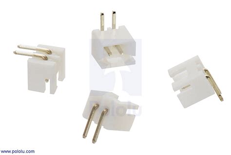 25 Mm Jst Xh Style Shrouded Male Connector 2 Pin Right Angle 4 Pack Pololu 2718 Core