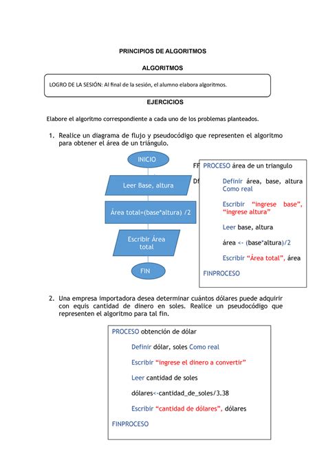 Ejercicios Semana Principios De Algoritmos Algoritmos Ejercicios Elabore El Algoritmo Studocu