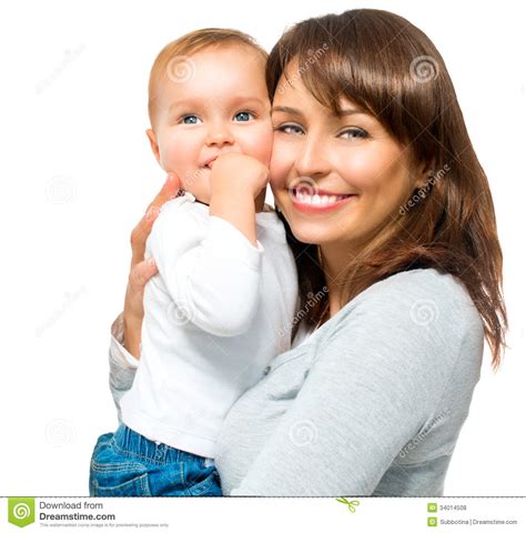 Happy Smiling Mother And Baby Stock Photo Image Of Female Laugh