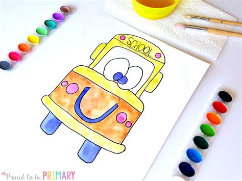 School Bus Drawing Activity in 6 Easy Steps! | School bus drawing, Bus drawing, Drawing activities