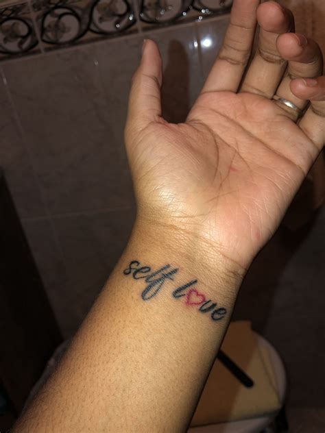 Self Love Wrist Tattoo Hand Tattoos For Girls Tattoos For Black Skin