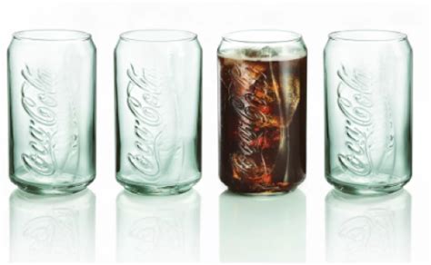 Coke Cola Fun Can Shaped 12 Oz Glasses Set Of 4 Ebay