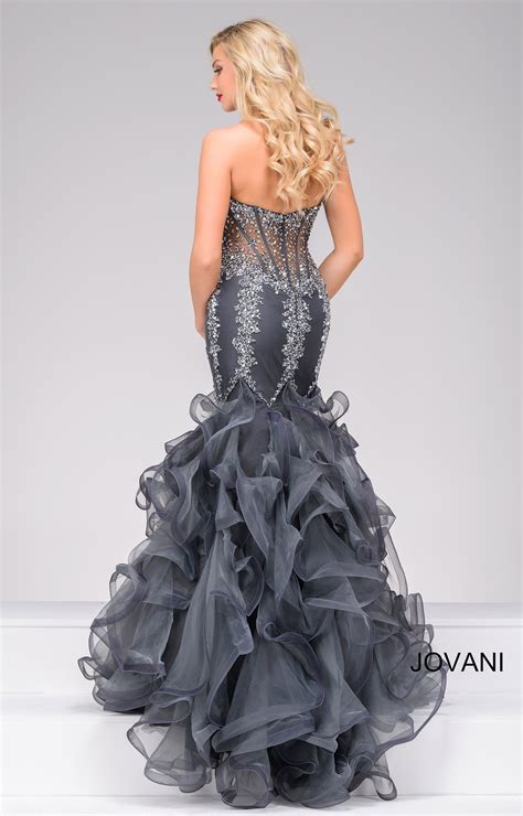 Jovani 42883 Sweetheart Strapless Organza Mermaid Dress Prom Dress