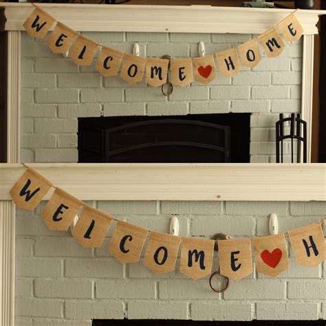 Welcome Home Banner Welcome Home Sign Welcome Home Burlap ...