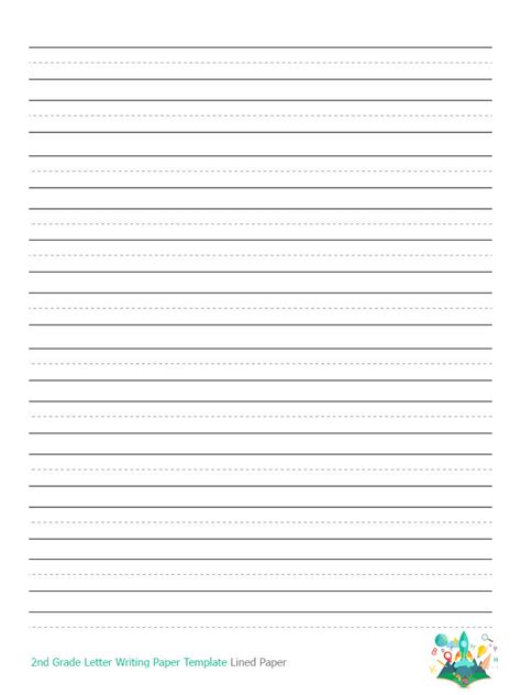 2nd Grade Writing Paper Printable Primary Lined Paper