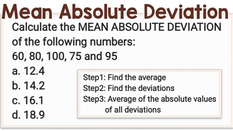 Calculate The Mean Absolute Deviation Youtube