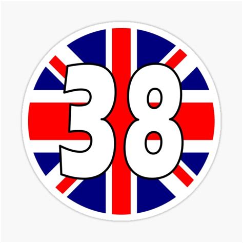 Uk Flag With Number 38 Thirty Eight Sticker By Allshirts21 Redbubble