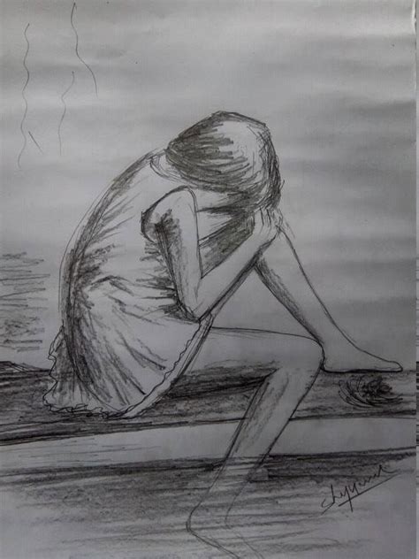 Pin By Gudhiya On Drawings Pencil Drawings Of Girls Alone Girl