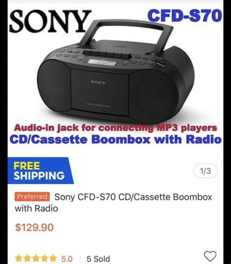 Sony BOOMBOXES Radio Portable CD Player CD Cassette Boombox With