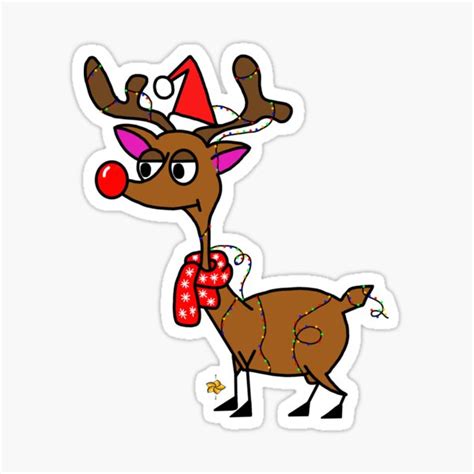 Rude Reindeer Sticker For Sale By Rude Line Redbubble