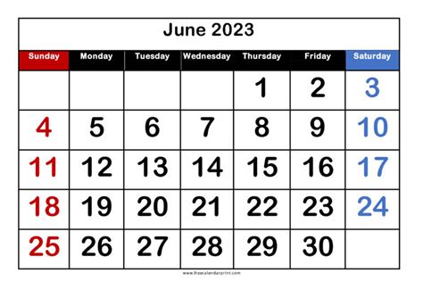 2023 Printable Calendar With Large Dates