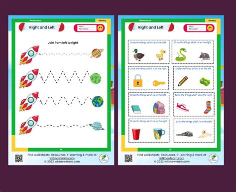 The Importance Of Right And Left Worksheets For Nursery Kids