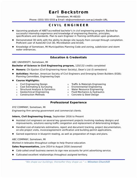 Therefore, a civil engineering resume requires utmost attention to the specialization and the profile you are looking to make a career in. 20 Civil Engineering Intern Resume (With images) | Civil ...