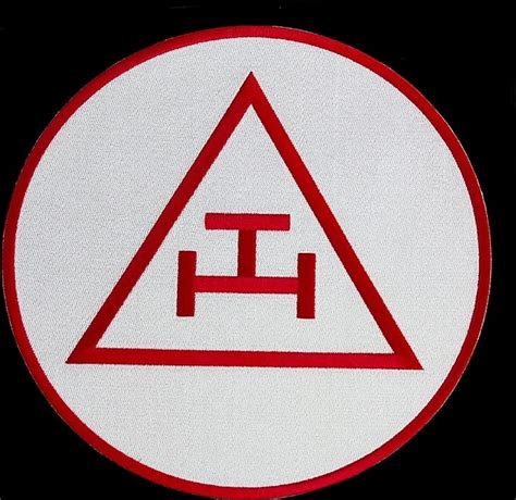 mason triple tau royal arch symbol round iron on patch iron on patches royal arch masons patches