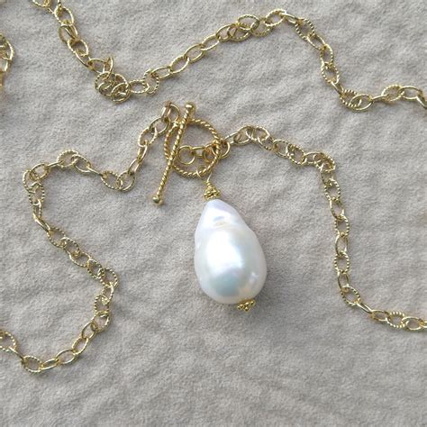 Baroque Pearl Pendant Large Pearl Pendant Necklace Big Baroque Pearl