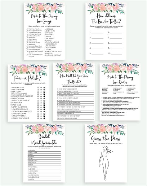 Bachelorette Party Games Wishes For The Bride And Groom Pack Etsy