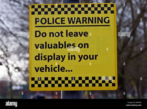 Police Warning Sign Stock Photo Alamy